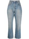 VICTORIA BECKHAM HIGH-RISE WASHED CROPPED JEANS
