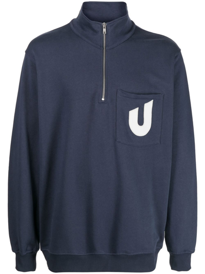 Ymc You Must Create X Umbro Motif-detail Sweatshirt In Navy Blazer