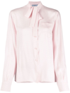 PRADA PUSSY-BOW SILK JACQUARD BLOUSE