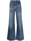 Frame High-rise Flared Jeans In Blau