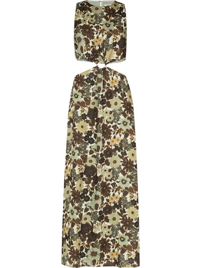 Sir. Constantine Floral-print Maxi Dress In Green