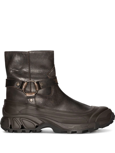 Burberry Mallory Distressed Ankle Boots In Black