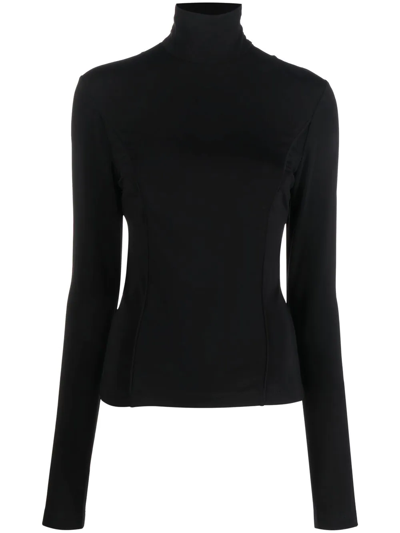 Givenchy Cutout Stretch-jersey Turtleneck Top In Nero