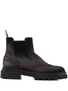 Santoni Side Elasticated-panel Ankle Boots In Grau