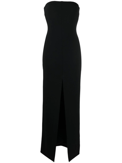 Solace London Bysha Strapless Stretch-crepe Maxi Dress In Black