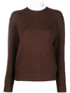 Prada High-neck Wool-cashmere Jumper In Braun