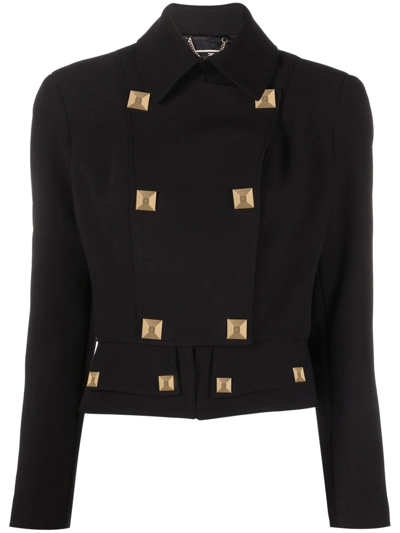 Elisabetta Franchi Cropped Double-breasted Jacket In Nero
