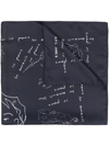 Apc All-over Graphic-print Scarf In Blau