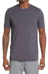 Travismathew The Crew Performance T-shirt In Grey Pinstripe