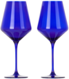 ESTELLE COLORED GLASS BLUE WINE GLASS SET