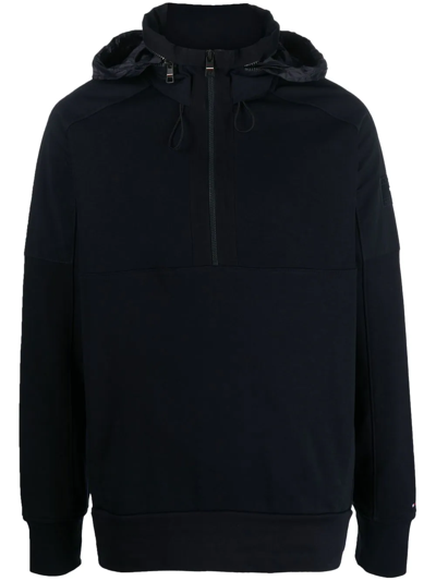 Tommy Hilfiger Short-zip Hooded Jacket In Blau