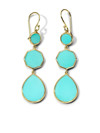 Ippolita 18k Yellow Gold Rock Candy Turquoise Triple Drop Earrings In Gold