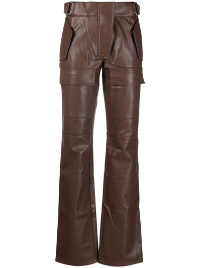 Misbhv High-rise Flared Trousers In Brown