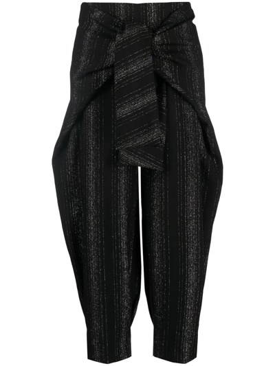 Stella Mccartney Lurex-detail Balloon-leg Trousers In Schwarz