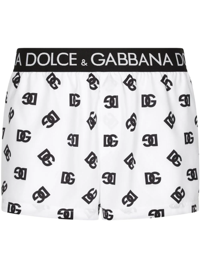 Dolce & Gabbana Dg Logo-print Swimming Shorts In Nero