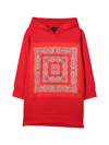 Givenchy Girl Dress Hooded Sweatshirt Style In Rosso