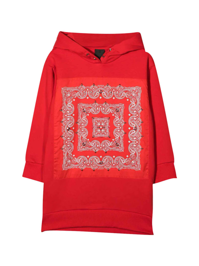 Givenchy Kids' Girl Dress Hooded Sweatshirt Style In Red