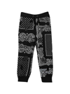 Givenchy Black Sweatpants For Boy With Bandana Print In Nero