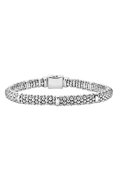 LAGOS CAVIAR STERLING SILVER ROPE STATION BRACELET,05-80602-7.5