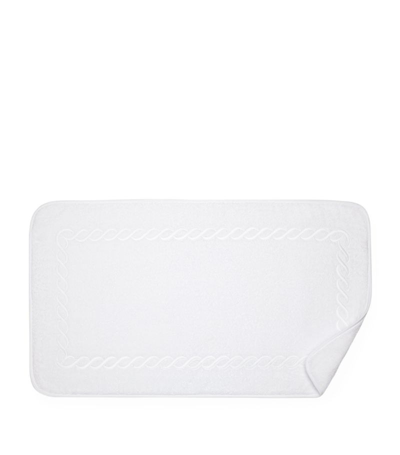 Pratesi Cotton Treccia Bath Mat (50cm X 90cm) In White