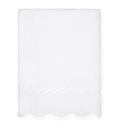 Pratesi Cotton Treccia Bath Sheet (100cm X 180cm) In White