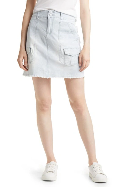 Wit & Wisdom 'ab'solution Stripe Patch Pocket Denim Skirt In Sky Blue