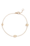 Anzie Women's Dew Drop Good Luck 14k Gold & Diamond Charm Bracelet In Gold/ Diamond