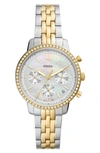 Fossil Women's Neutra Two-tone Stainless Steel Bracelet Watch, 36mm In Two-tone/silver/gold
