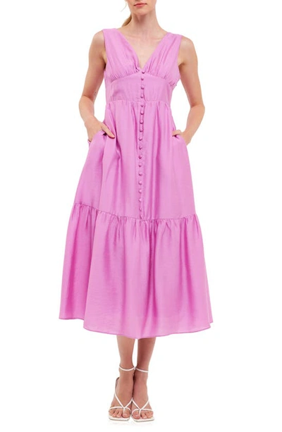 Endless Rose Bow Back Midi Dress In Orchid