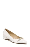 Naturalizer Becca Skimmer Pointed Toe Pump In Satin Pearl White Leather