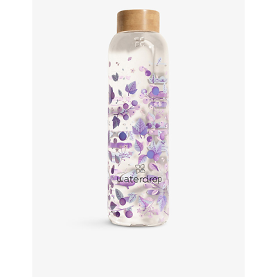 Waterdrop Edition Boost Graphic-print Glass Bottle 600ml In Purple