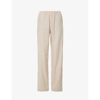 SAMSOE & SAMSOE SANDRA STRAIGHT-LEG HIGH-RISE ORGANIC-COTTON AND LINEN-BLEND TROUSERS