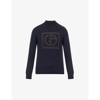 GIORGIO ARMANI RAISED-LOGO RELAXED-FIT WOOL-BLEND TURTLENECK JUMPER