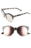 Dior Sideral 1 Mirrored Round Sunglasses, 53mm In Black Ruthenium Havana/gray Rose Gold