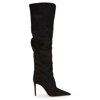 Giuseppe Zanotti Braquel 105 Gathered Faux Suede Over-the-knee Boots In Black