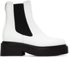 MARNI WHITE & BLACK LEATHER CHELSEA BOOTS