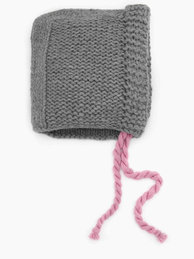 Jw Anderson Knitted Hood In Grey