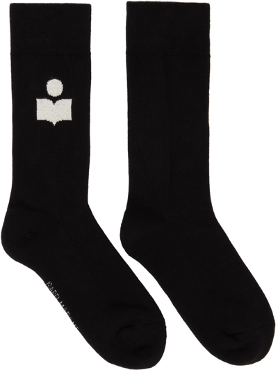 Isabel Marant Logo Embroidered Socks In Nero