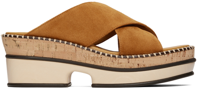 Chloé Tan Laia Wedge Sandals In Brown