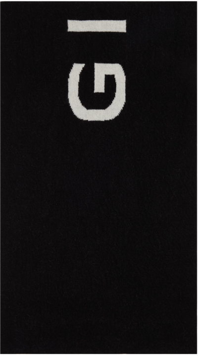 Givenchy Black Logo Scarf In Monochrome