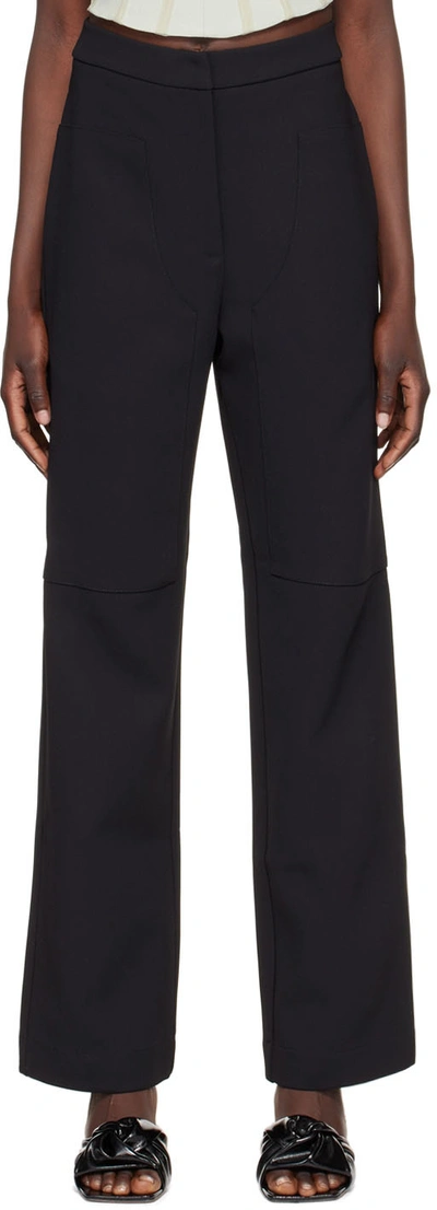 Paris Georgia Slouchy Patch-pockets Tailored Trousers In Black