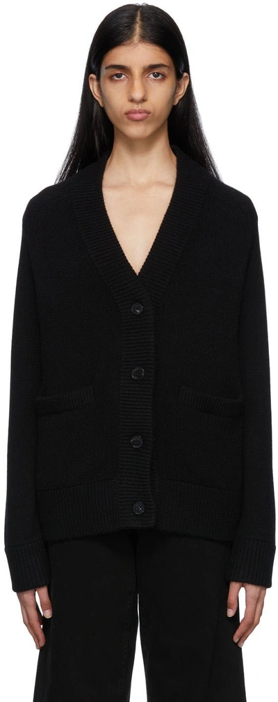 Co Essentials Wool And Cashmere Cardigan In Black