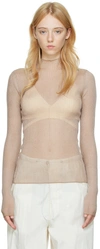 Dion Lee Taupe Rib Long-sleeve T-shirt In Taupe