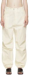 DION LEE OFF-WHITE TOGGLE PARACHUTE TROUSERS