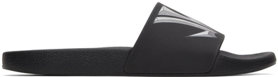 Jw Anderson Logo-print Leather Slides In Black