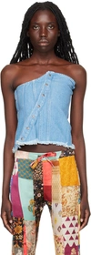 Marques' Almeida Blue Patchwork Corset In Blue