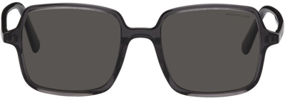 Moncler Gray Shadorn Sunglasses In 01d Shiny Transparen