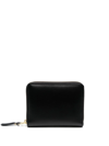 Comme Des Garçons Zip-up Leather Wallet In Black