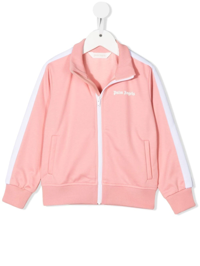Palm Angels Kids'  Felpa Rosa In Misto Cotone Bambina In Pink