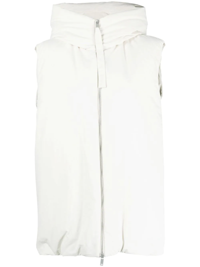 Jil Sander Hooded Gilet Jacket In White